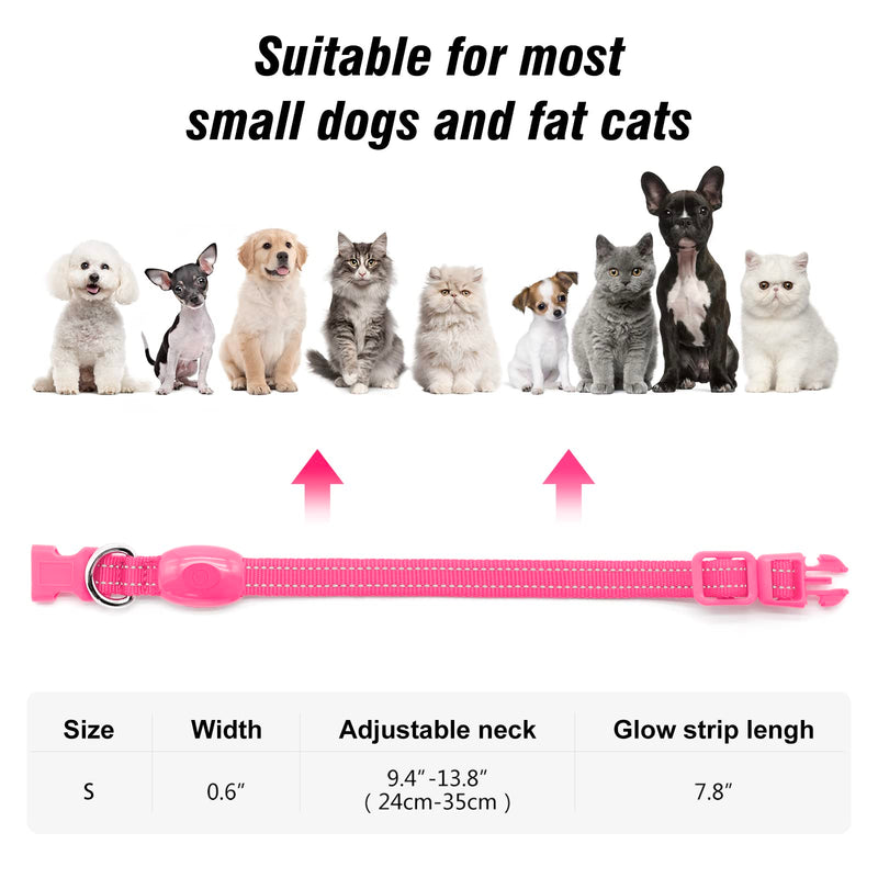 Visinite Light Up Dog Collars, Lighted Dog Collars Rechargeable Waterproof, Dog Glow Collar for Pet Safety Dog Lights Night Walking, Fully Adjustable Led Dog Collar for Small Medium Large Dogs Pink - PawsPlanet Australia