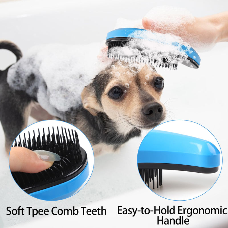 Small Dog Brush Puppy Brush for Small Dogs Soft Dog Bath Brusher Gentle Dogs Hair Remover Brushes Grooming Tool for Teddy Yorkies Maltese Shih Tzu Chihuahua Puppy Hair Brushes, Blue - PawsPlanet Australia