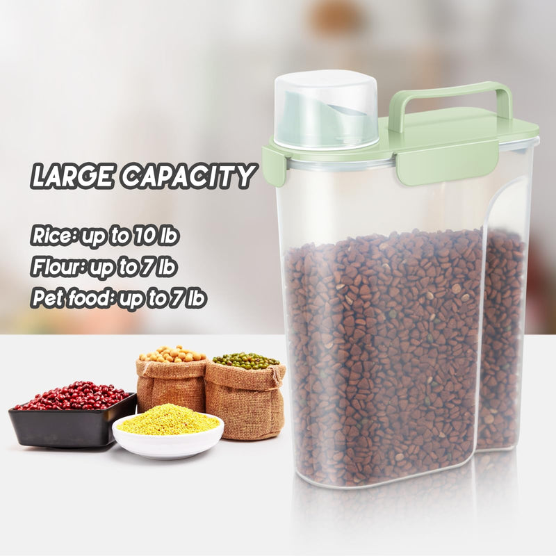 5-10Lbs Dog Food Storage Container with Upgraded Large Nozzle BPA-free, 4 Snap Seals Plastic Pet Food Storage Container with Handles are Easy to Clean and Carry - PawsPlanet Australia