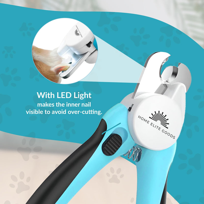 LED Pet Nail Clippers for Dogs & Cats – Professional Stainless Steel Grooming Trimmer with Safety Guard, Ergonomic Non-Slip Handle & Built-in Nail File – Clean, Precise Cuts for Safe at-Home Pet Care - PawsPlanet Australia