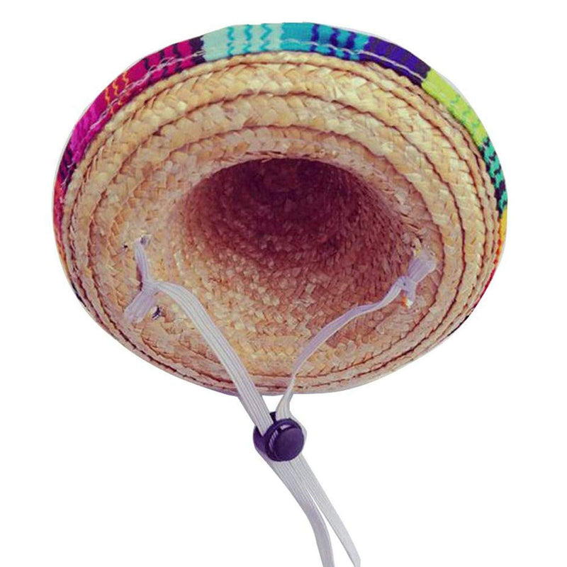 Dog & Cat Straw Sombrero Hat, Mini Mexican Hats, One Size Fits All, Lightweight, Multi-Use Pet Apparel