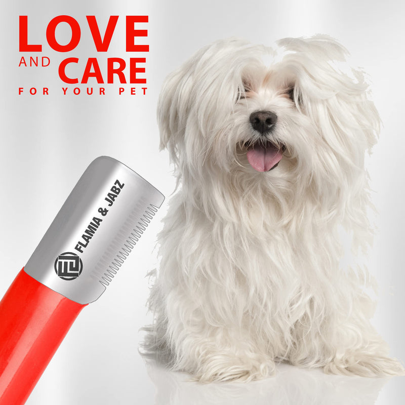 FLAMIA & JABZ Stripping Knife for dogs, Right handed, Stainless Steel with Plastic grip (Fine) Fine - PawsPlanet Australia