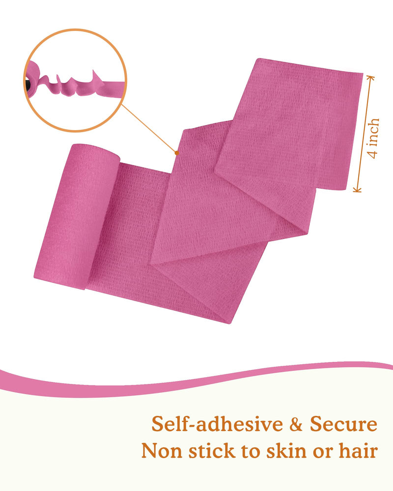 Self-Adhesive Vet Bandage Wrap, First Aid for Dogs & Horses, Multi-Use for Gear Grip & Cable Organizing, Individually Wrapped, 4 Inch, 6 Rolls, Morning Field
