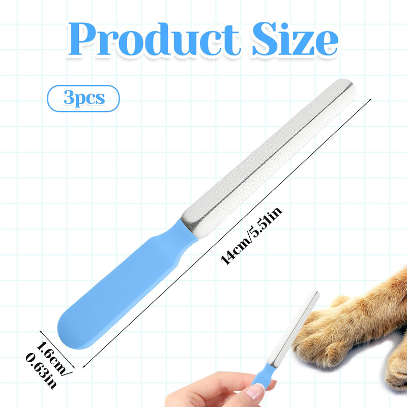 Small Dog Nail File Set, 3Pcs Professional Nail Grooming Tool, Metal Emery Boards, Pet Filer for Small Dog, Cat and Kitten, Smoothing Rough Edges of Pet’s Nails, Remove Burs（5.5inch, Blue） - PawsPlanet Australia