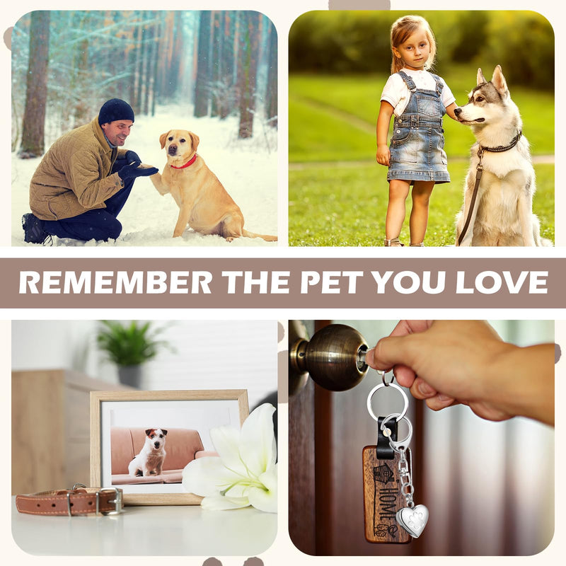 Tondiamo 4 Pcs Pet Keychain Urn for Ashes Dog Cat Stainless Steel Pet Cremation Jewelry Heart Shaped Dog Ashes Keychain Paw Print Memorial Urn for Women Men Memorial Keepsake Pendant - PawsPlanet Australia