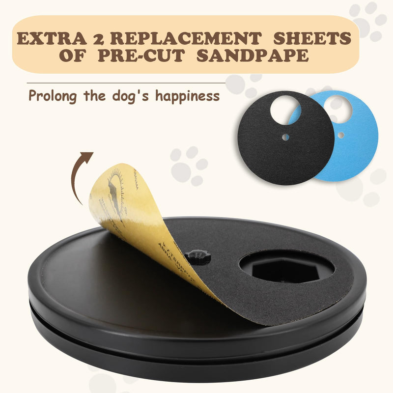 Dog Nail Scratch Board - 3 in 1 Rotatable Round Dog Scratch Pad for Nails with Treat Box, Stress-Free Dog Scratch Pad for Nails, Dog Nail File Toy for Dog Nail, Dog Scratcher for Small and Large Dogs Black - PawsPlanet Australia