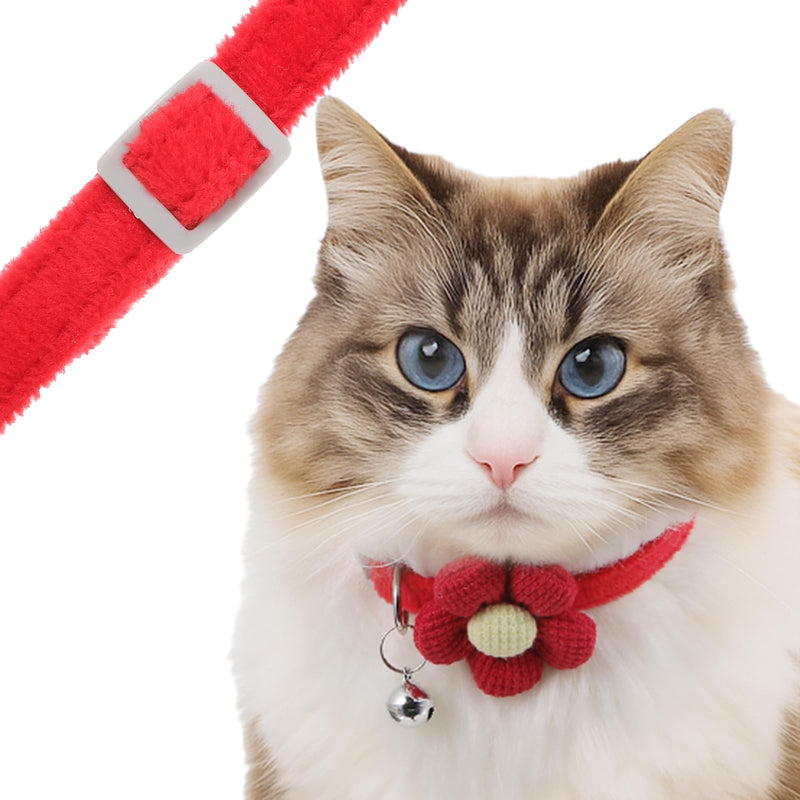 4 Pcs Breakaway Kitten Collar with Flower Cat Collar with Bells Breakaway Flower Kitten Collars Adjustable Safety Pet Collars for Cats Puppy and Small Pets - PawsPlanet Australia