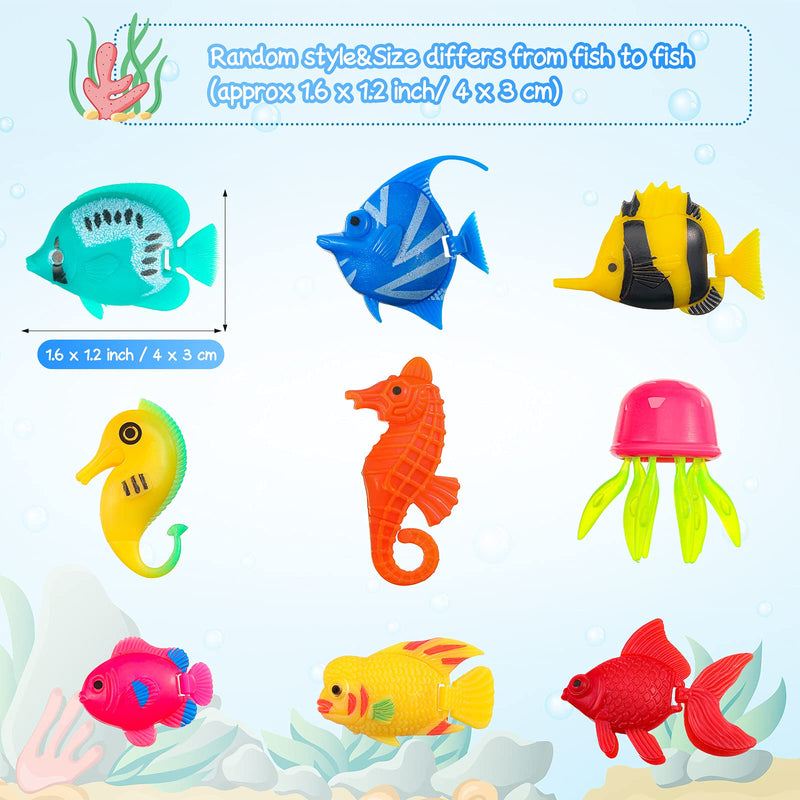 20 Pieces Artificial Moving Fishes Plastic Floating Fishes Lifelike Fish Ornament Aquarium Decorations for Fish Tank (Jellyfish and Seahorses) - PawsPlanet Australia