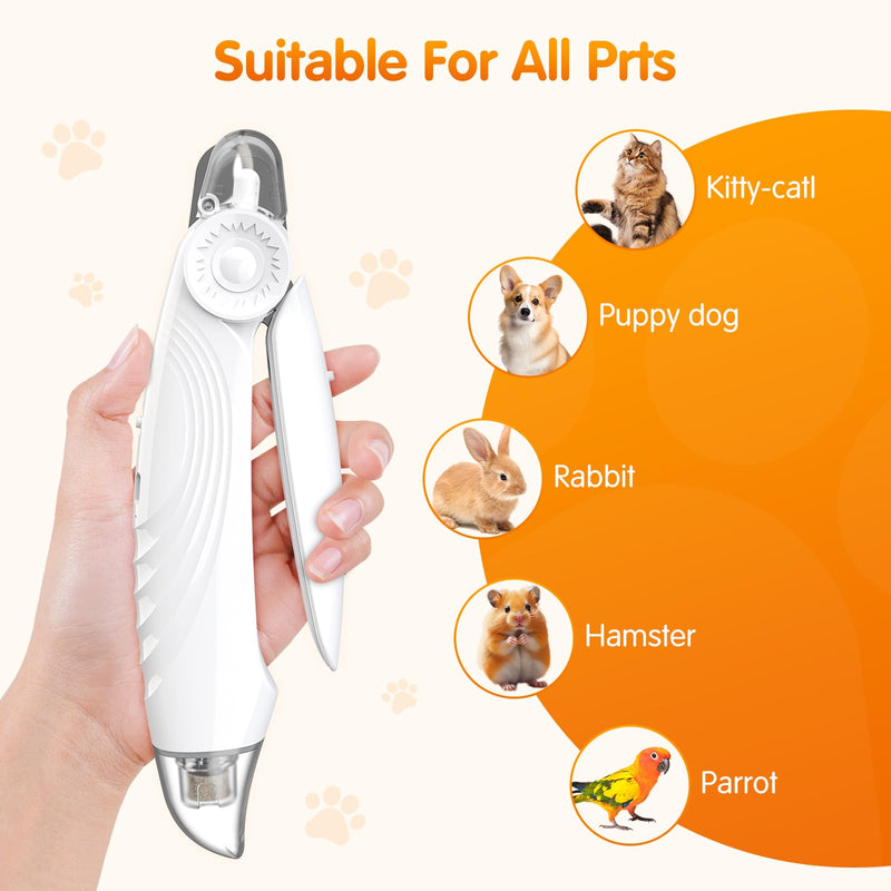 IJIAMY 2-in-1 Dog Nail Clippers & Dog Nail Grinders with 2 LED Lights, Ultra-Quiet, USB Rechargeable, Multiple Grinding Methods, and Splash Guard for Small, Medium, and Large Dogs & Cats