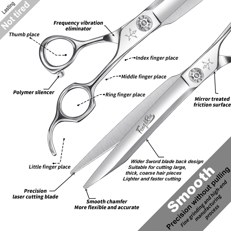 High-end Professional Dog Grooming Scissors Pet Grooming Shears 8 Inches Extremely Very Sharp Made Of Stainless Steel Alloy By Hand For Dog Cat Groomer 8inch Shears - PawsPlanet Australia