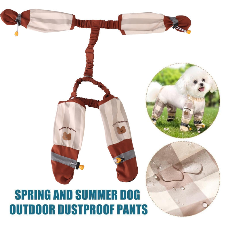 Anti Dirt Pants for Dogs Outdoor Dust-Proof Dog Pants Waterproof Boot Rain Boots with Suspender Anti-Slip Dog Paw Protector Shoes Adjustable Anti-Slip Boots for Small Dogs Walking Hiking (M) M