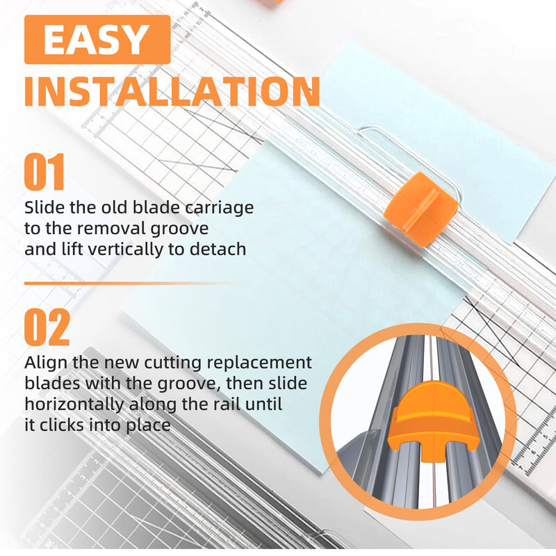 157400-1001 Paper Cutter Blades Replacement for Fiskars Paper Trimmer TripleTrack High Profile Blades, Portable Paper Cutter Style I Blade 1968701005 for Cutting and Scoring- 2 Pack - PawsPlanet Australia