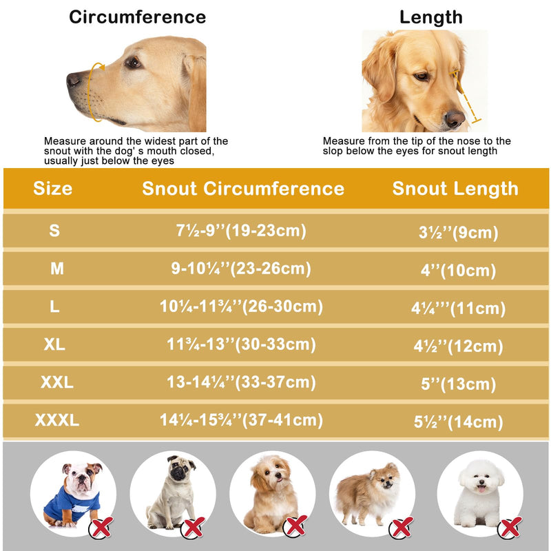 Dog Muzzle, Soft Breathable Dog Muzzles Suitable Dogs, Adjustable Basket Muzzles Prevents Chewing and Biting for Grooming Trimming Training (Black, XL (66lb)) Black XL ( 66lb )