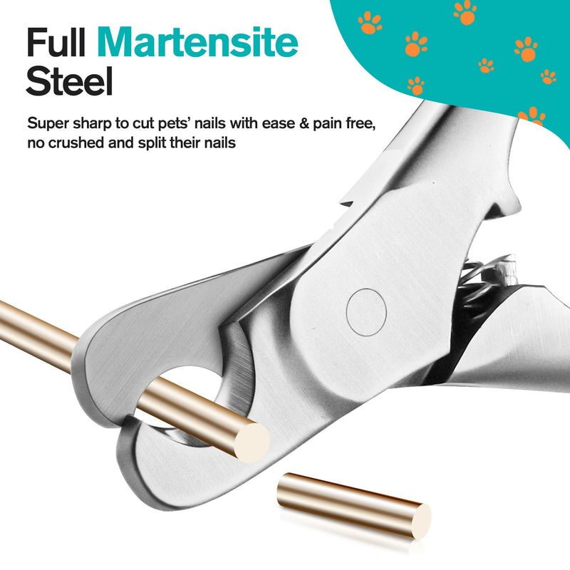 FERYES Heavy Duty Stainless Steel Pet Nail Clippers - Precision and Comfort for Dogs and Cats - PawsPlanet Australia