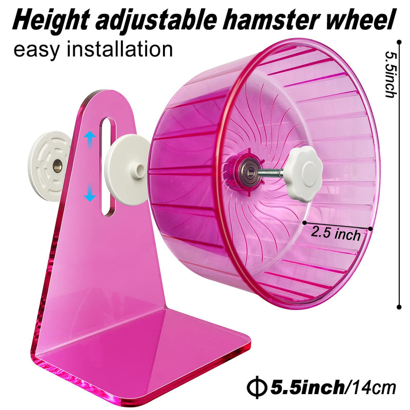 Hamster Wheel,Silent Wheel,Super Silent Hamster Exercise Wheels,Silent Hamster Wheel,Adjustable Stand Hamsters Exercise Wheels,Quiet Rat Wheel (Φ 5.5 inch, Pink) Φ 5.5 inch - PawsPlanet Australia
