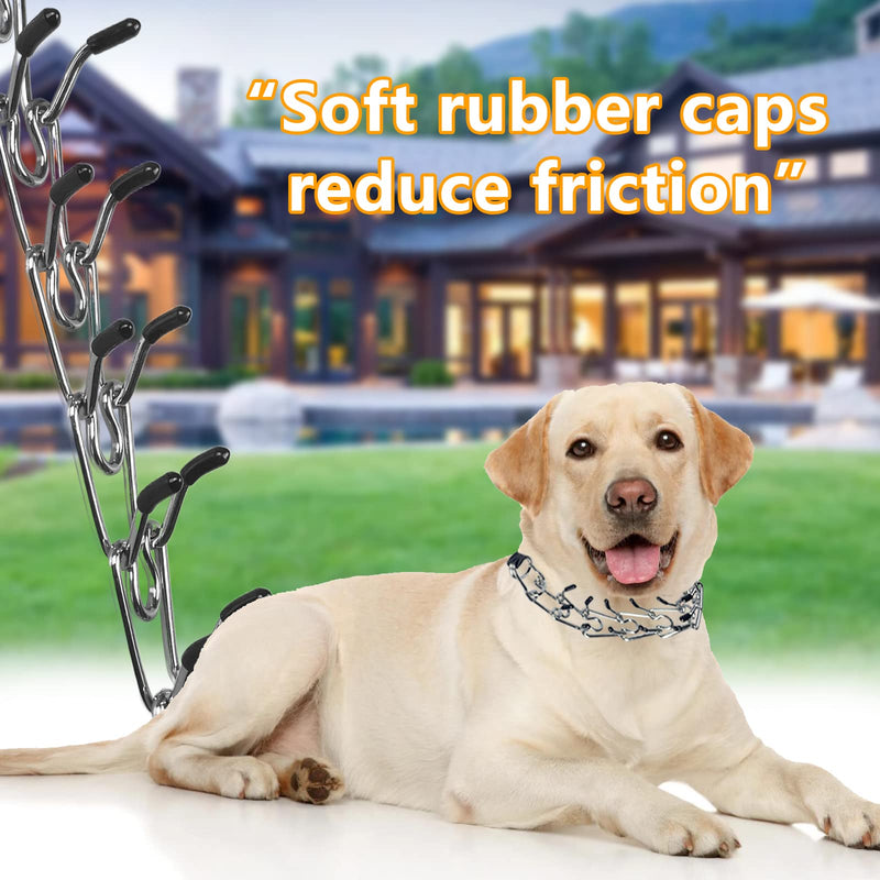 Prong Collar for Large Dogs, Dog Pinch Collar,Dog Choker Collar,High Strength Quick Release Metal Buckle,Comfort Rubber Tips,for Large Dog S (Neck:13''-15'' Weight Around:30 lbs)