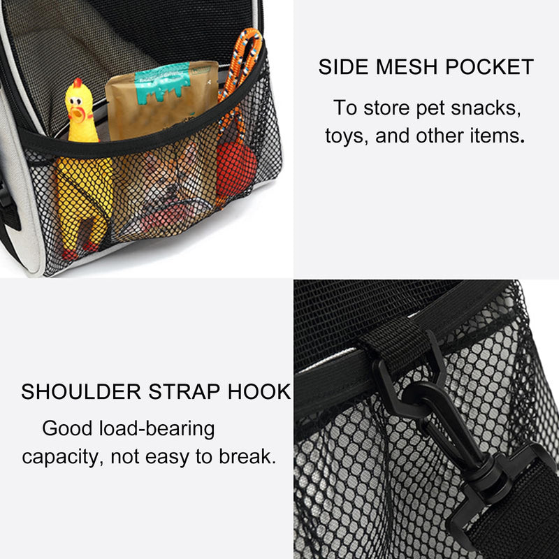 Soft Cat Backpack Carrier, Airline Approved Pet Carrier, Expandable Cat Backpack, Breathable Mesh Cat Travel Bag, Lightweight Vet Visit Carrier for Car Seat, 17 x 10 x 11 inches (Black-Grey) Black-Grey - PawsPlanet Australia