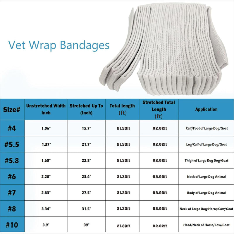 Edward Cows Horses Vet Wrap - Large Animal Fix Elastic Net Tubular Support Bandage for Neck Leg Paw Joint Hoof, Dogs Cats Wound Dressing Retainer (#7) #7