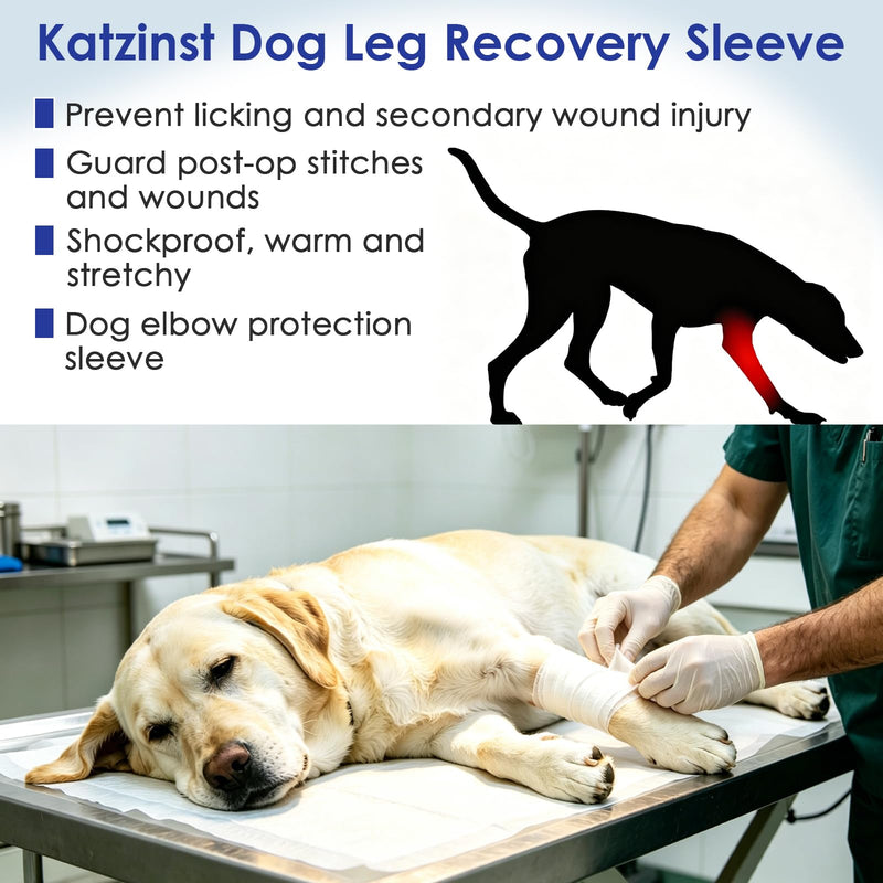 Front Leg Recovery Sleeve, Elbow Protection for Dogs - Dog Recovery Cuff, Anti-Licking, Clean & Dry - Blue, 4XL Dog thigh protector