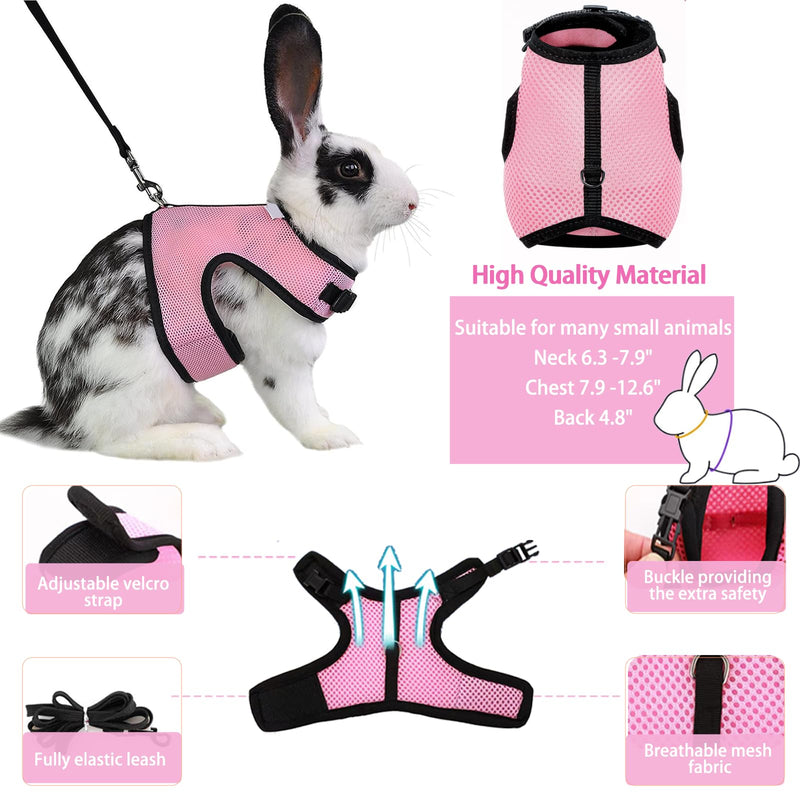 Small Pet Carrier Backpack Rabbit Carrier with Harness Vest Stretchy Elastic Leash Large Breathable Pet Carrier Airline Approved for Bunny Guinea Pig Ferret Hedgehog Kitten Travel Walking Rabbit Carrier Backpack - PawsPlanet Australia