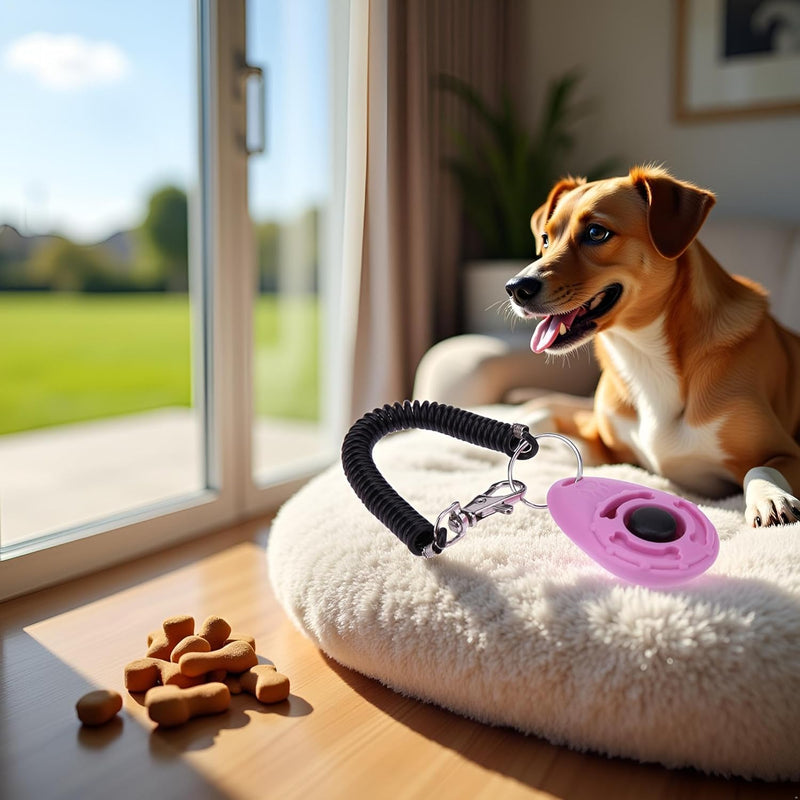 2Pcs Pink Dog Clicker for Training Easy to Use with Button Dog Training Accessories Strong and Long-Lasting, Training and Behavior Aids - PawsPlanet Australia