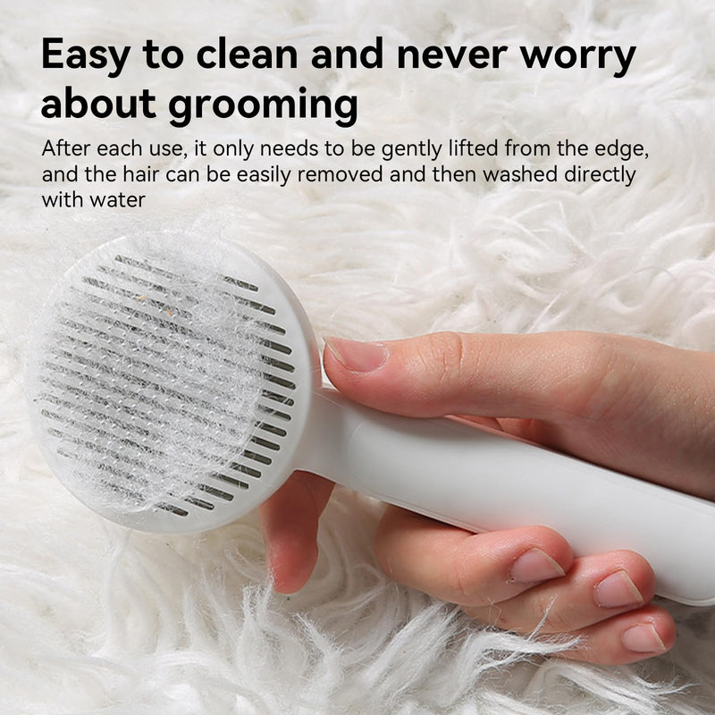 Pet Grooming Brush, Self Cleaning Slicker Brush for Dogs Cats, Gently Removes Loose Undercoat, Mats Tangled Hair, for Pet Massage- Upgraded (Pink) - PawsPlanet Australia
