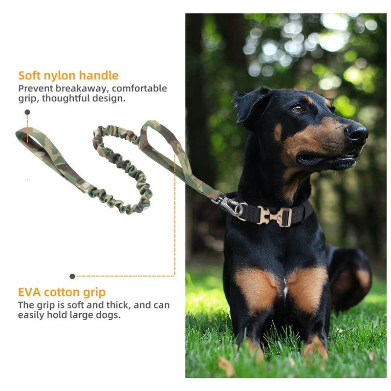 EXCELLENT ELITE SPANKER Military Bungee Dog Leash Elastic Leads Rope with 2 Padded Control Handle for Medium and Small Dogs (MCP) MCP - PawsPlanet Australia