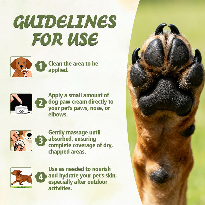 Dog Paw Balm, Paw Moisturizer for Dogs and Cats, Contains Coconut Oil, Nourishing and Moisturizing, Suitable for Dry, Cracked Paws and Noses, 60g - PawsPlanet Australia