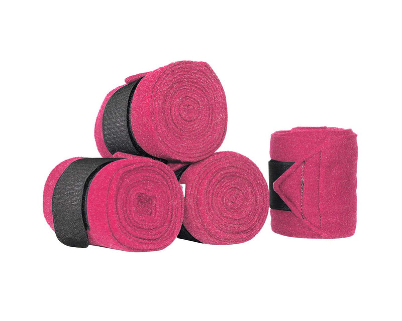 Derby Originals Set of 4 Super Soft Fleece Horse Polo Wraps with Velcro White