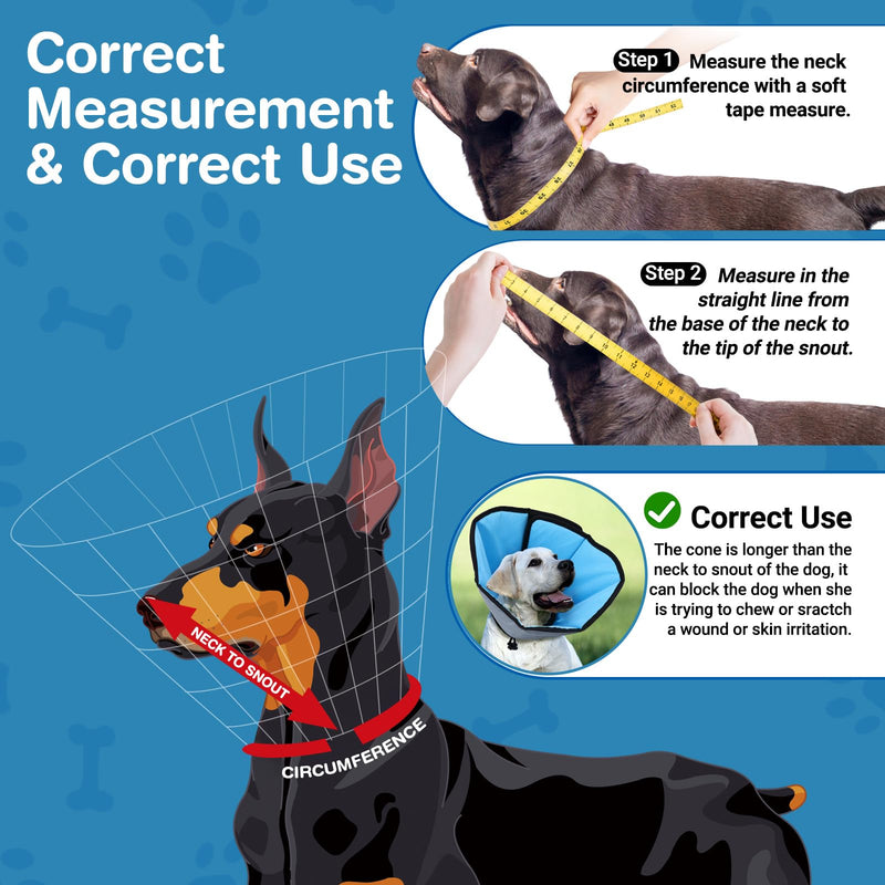 Dog Cone Collar for Dogs After Surgery Extra Long, Adjustable Comfy Dog Elizabethan Pet Collar Cone for Large Dogs Anti-Lick Protective Wound (XL (Neck Girth: 17.3-20.4in)) XL (Neck Girth: 44-52cm) - PawsPlanet Australia