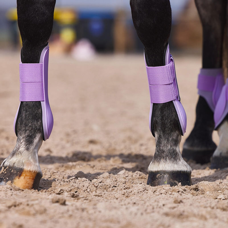 HORZE Adepto Open Front Tendon Boots | Durable Shell with Neoprene Lining - Languid Lavender Purple - Horse - PawsPlanet Australia