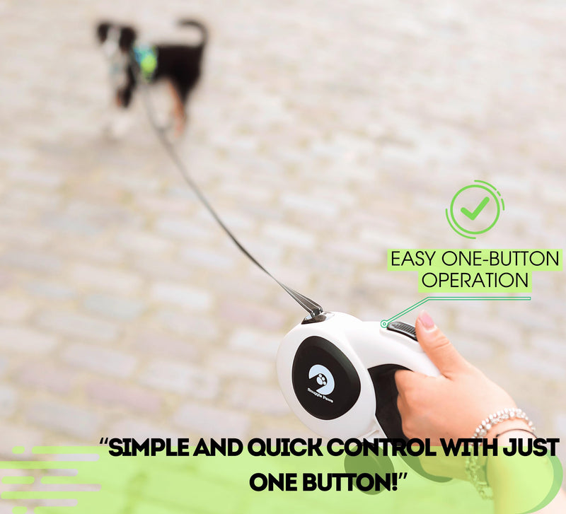 Snuggle Paws All-in-One 16 ft Retractable Dog Leash with Light LED, Dog Poop Bag Holder, Chew Proof Dog Leash, Dog Waste Bags | Leash for Dogs up to 66 lbs - PawsPlanet Australia