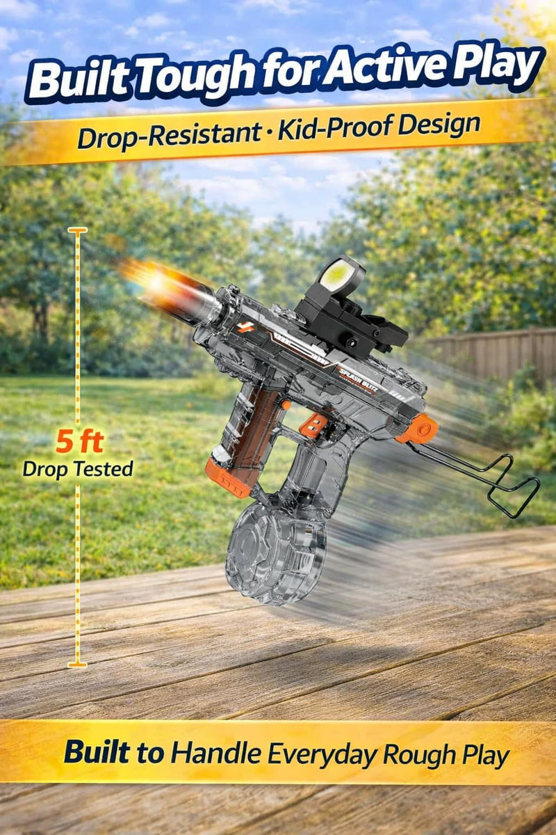 Electric Water Gun for Kids 5–12 Automatic Battery Powered Water Blaster Rechargeable Water Guns with LED Muzzle 8-16 ft Range, Outdoor Summer Pool Beach Toys Birthday Gift for Boys Girls Black02