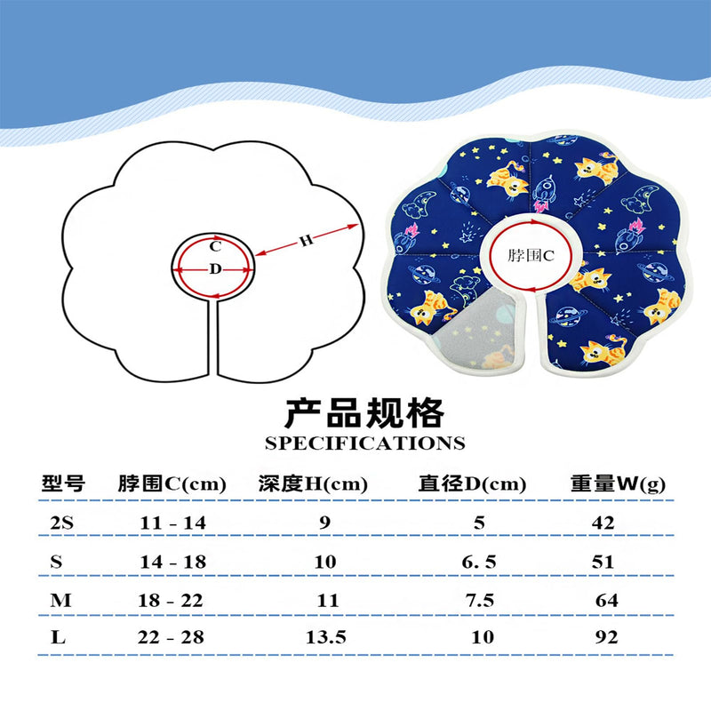 BAMY Cat Recovery Collars Waterproof Pet Cone Stop Licking After Surgery Kitten Elizabethan Collar for Cats Small Dogs (Blue, XS (Neck Circumference 4.3"-5.5")) Blue XS (Neck circumference 4.3"-5.5") - PawsPlanet Australia