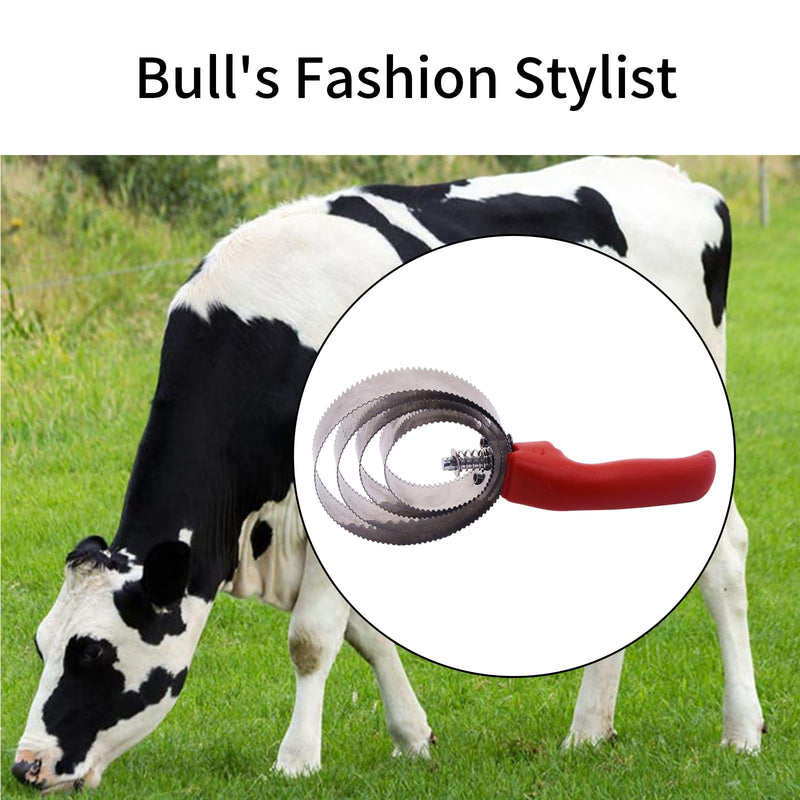 RUIAN Curry Comb Reversible Stainless Steel Curry Comb with Soft Touch Grip Multifunctional Stainless Steel Fine Tooth Pet Horse Grooming, Red - PawsPlanet Australia