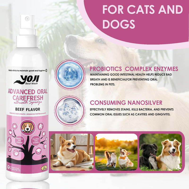200 ml spray for teeth cleaning for dogs and cats, dental care spray for dogs and cats, dental spray against pet dental care, against bad breath, for fresh breath