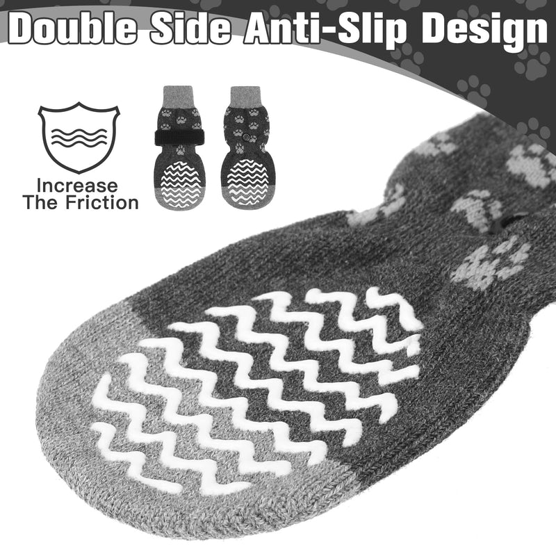 EXPAWLORER 3 Pairs Anti-Slip Dog Socks - Dog Shoes for Hot/Cold Pavement,Soft Paw Protector for Wooden Floor, Prevents Licking, Slipping for Puppy Small Medium Large, Senior Dogs Grey - PawsPlanet Australia