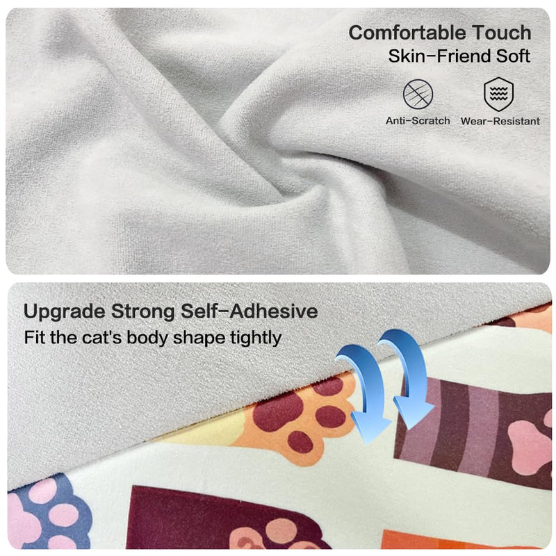 Cat Wrap for Cutting Nails, Self-Adhesive Cat Wrap, Cat Restraint for Nail Clipping, Anti-Scratch Cat Grooming Wrap for Medicine, Nail Clipping, Teeth Brushing, Ear Cleaning L Pattern 2 - PawsPlanet Australia