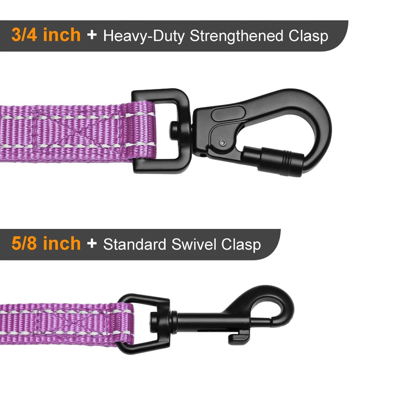 Didog 6 FT Purple Dog Leash for Small Medium Dogs, Reflective Dog Leash with Soft Padded Handle, Slim 5/8" Width & 360° Swivel Clasp for Daily Walking/Training 5/8''x 6 FT - PawsPlanet Australia