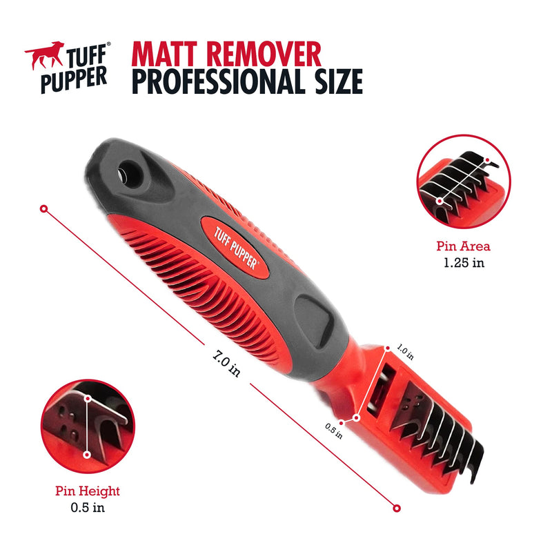 Tuff Pupper Deep Knot and Mat Remover Tool | Dematting Brush for Dogs, Cats, and Small Animals | Mat Splitting Grooming Comb for Long and Short Fur Pets - PawsPlanet Australia
