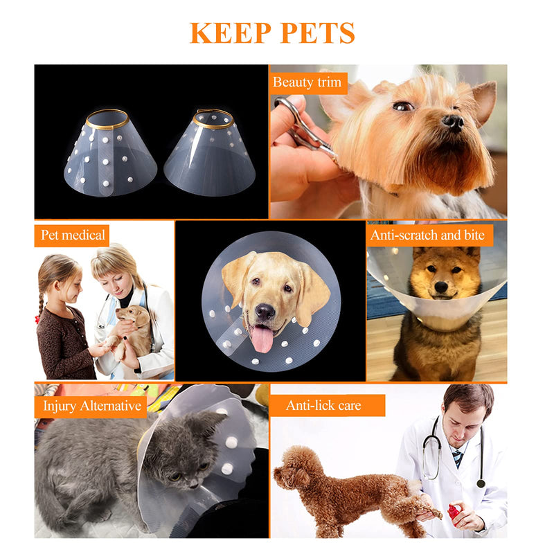 WishLotus Cat Cone Recovery - Soft, Comfortable & Adjustable Elizabethan Collar, Anti-Bite/Lick E-Collar for Small Medium Dog, Rabbit (M, White)