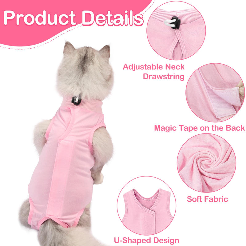 2PCS Cat Recovery Suit for Abdominal Wounds or Skin Diseases, Pink &Blue Kitten Cat Onesie for Cats After Surgery Female Kitten Recovery Suit, Breathable E-Collar Alternative for Cats After Spay Anti - PawsPlanet Australia