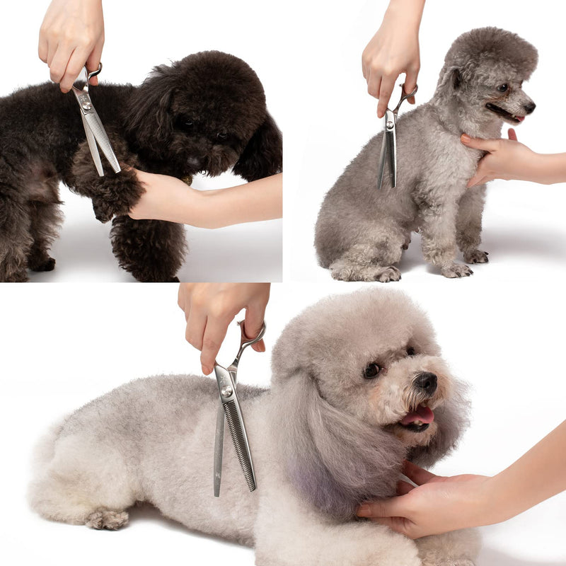 High-end Professional Dog Grooming Thinning Scissors Teeth Cutting Blending Shears Pet Texturizing Shears 7.5 Inch Extremely Very Sharp Stainless Steel Alloy For Cat Horse And Other Animals 7.5inch Thinning - PawsPlanet Australia