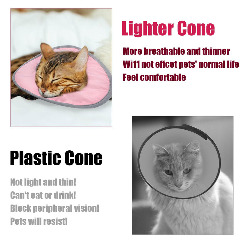 Cat Recovery Collar Adjustable Cat Neck Protective Cat Collar Waterproof Elizabethan E Collar for Cats Kittens Puppies after Surgery to Stop Licking Wounds (Pink) - PawsPlanet Australia