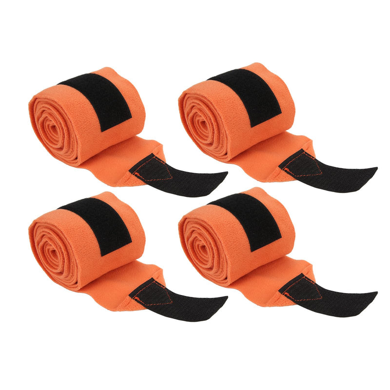 Horse Leg Wrap Self Adhesive Fleece Bandages 4pcs Multifunctional Support for Training Exercising (Orange)