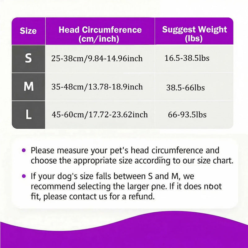 No Flap Ear Wraps for Dogs, Dog Ear Muffs Noise Protection & Anxiety Relief, Quiet Ears Cover Headband Waterproof Ear Protector for Fireworks Grooming Swimming Bathing, Purple M