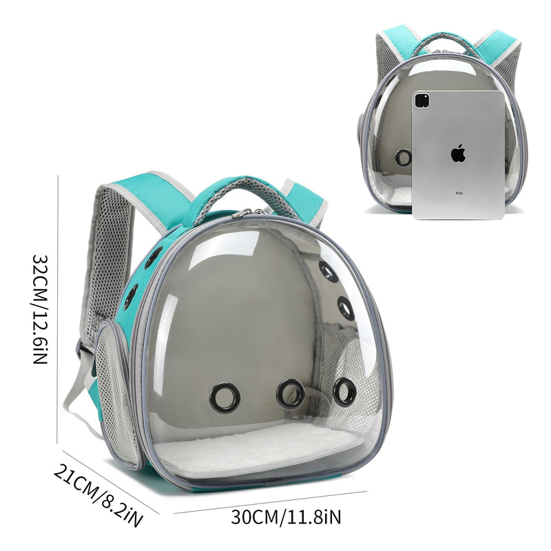 Portable Travel pet Backpack Carrier Hamster Bag Guinea Pig Bird Small Dog cat Turtle Carrier Rabbit Cage Squirrel Bearded Dragon Breathable Hangbag (Green) green - PawsPlanet Australia