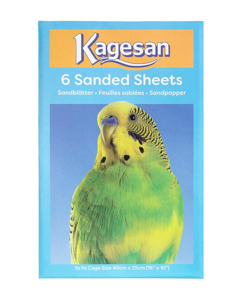 6 PACK KAGESAN BLUE BIRD CAGE SAND PAPER SHEETS 6 X 6 PCK = 36 SHEETS 40 X 25CM - PawsPlanet Australia