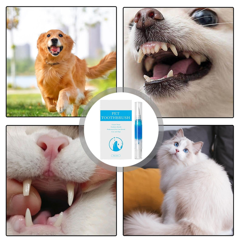 Pet Toothbrush Pen - Dog Tooth Stain Remover, Dog Tooth Cleaning Pen, 5 ml Pet Breath Freshener, Cat Gum Care Pens Kitten Additive Removal of sl