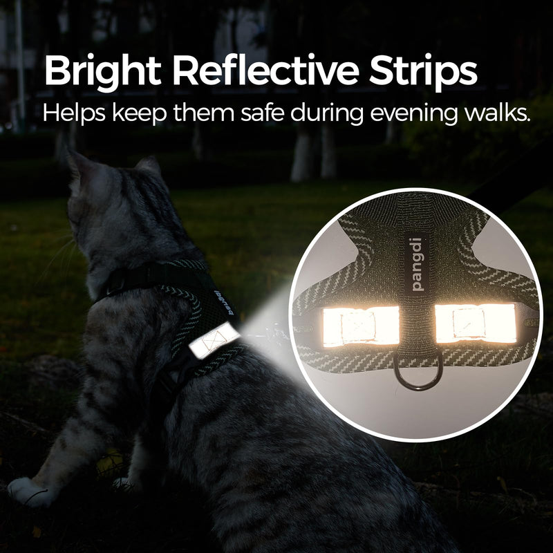 Cat Harness and Leash Escape Proof Extra Large Kitten Harness Maine Coon Cat Vest for Walking Travel, Dark Green, XXL XX-Large - PawsPlanet Australia